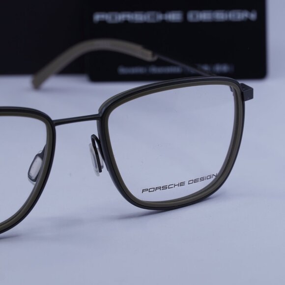 Porsche Design P8365 E Square Eyeglasses - Dark Grey/Black 53mm - Picture 2 of 11